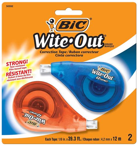 Bic Wite Out Ez Correct Correction Tape 2 Count Office