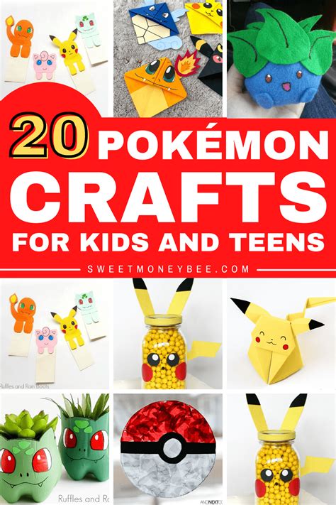 22 Diy Pokemon Crafts For Kids Teens And Adults Sweet Money Bee