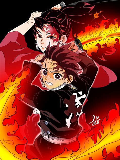 Tanjiros Dancing Of Fire Anime Demon Demon King Anime Anime