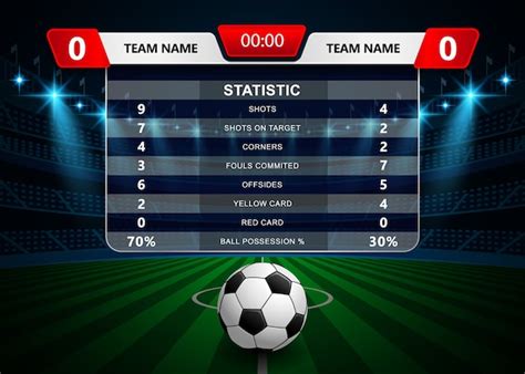 premium vector football soccer statistics and scoreboard template