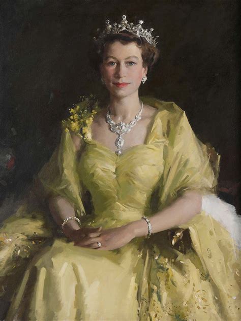Queen Elizabeth Ii Wattle Painting National Museum Of Australia