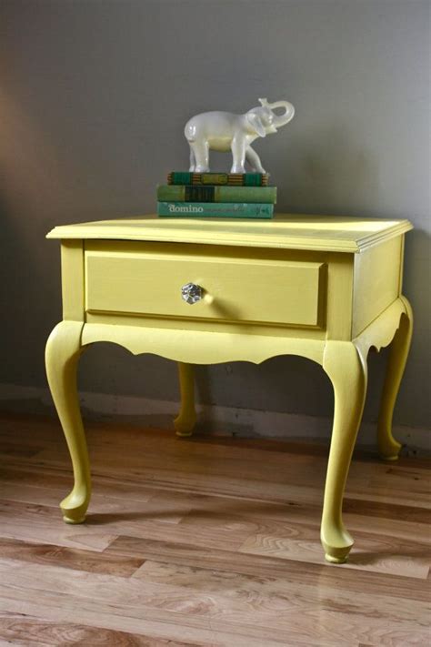 Sunny Yellow Side Table With Drawer By Exeterfields On Etsy 9500