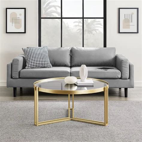 Kendall Glam Gold Metal And Glass Coffee Table Rc Willey