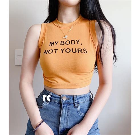 Rc My Body Not Yours Crop Top Shopee Philippines