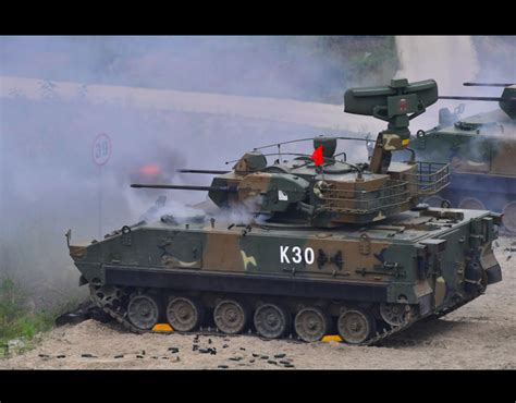 A South Korean K30 Biho Twin 30mm Self Propelled Anti Aircraft Gun