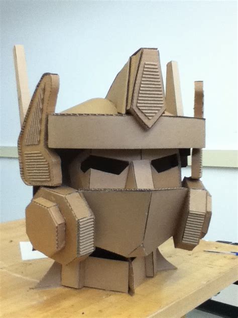 Optimus Prime S Head Made Out Of Cardboard Imgur Cardboard Robot