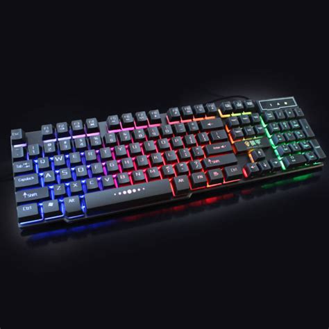Computer Usb Led Backlit Light Up Illuminated Keyboard Wired Uk Gaming