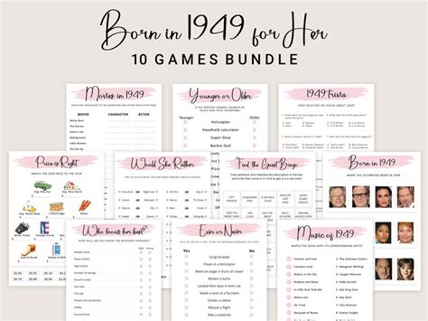 75th Birthday Games For Women 75th Birthday Party Games For Her Born In