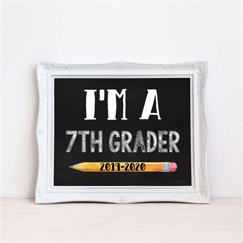 Printable First Day Of 7th Grade Sign First Day Of School Etsy