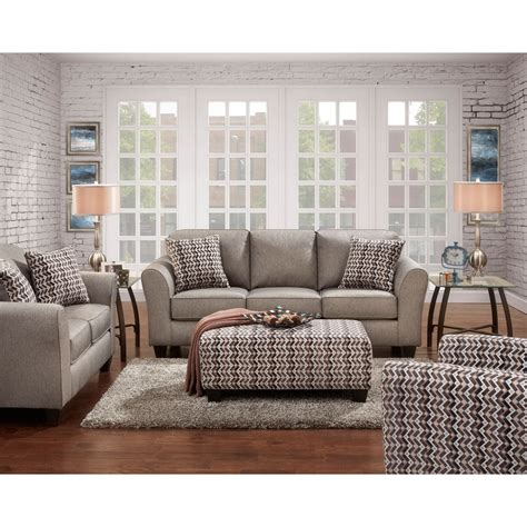 Cambridge Haverhill Four Piece Living Room Set In Gray Sofa Loveseat