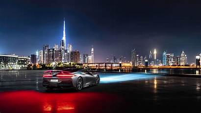 Dubai Skyline 4k 8k Night Supercar Wallpapers