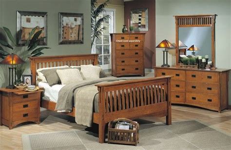 Osp home furnishings modern mission vintage oak bedroom set with 2 nightstands and 1 dresser with mirror, queen. Durable solid oak mission style bed! I have one and I LOVE ...