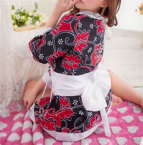 sakura print sexy lingerie japanese kimono dress costume stage uniform women lingerie set plus