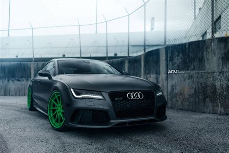 Touch device users, explore by touch or with swipe gestures. Audi RS7 Turns Heads With Green ADV.1 Wheels - GTspirit