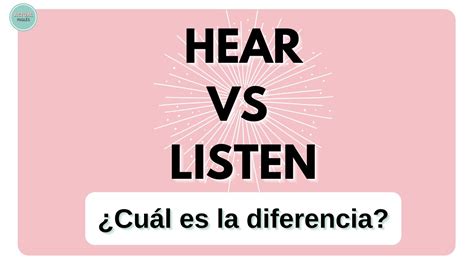 Diferencia Entre Listen Y Hear En Inglés Shorts Youtube
