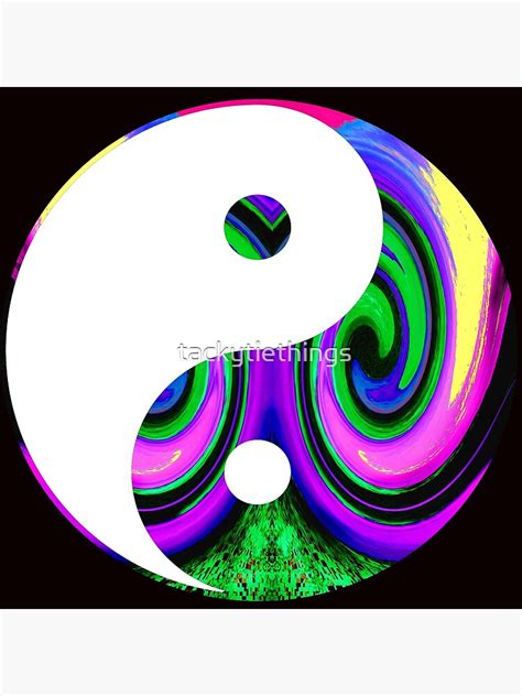 Psychedelic Yin Yang Retro 60s 70s Art Poster For Sale By Tackytiethings Redbubble