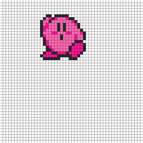 Bit Kirby Pixel Art Grid