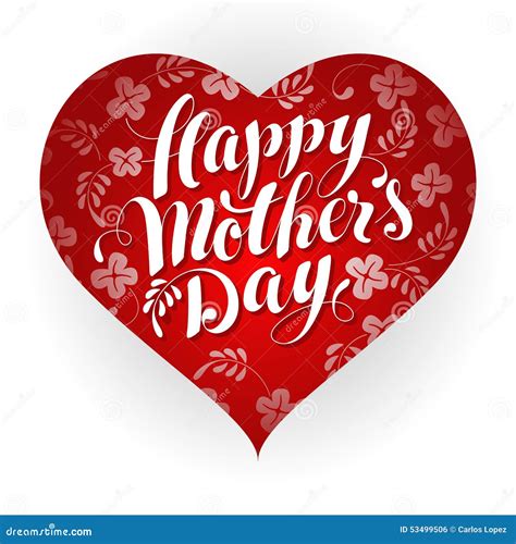 Happy Mothers Day Heart Stock Illustration Image 53499506