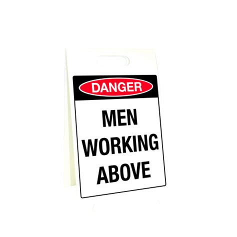corflute sign stand danger men working above