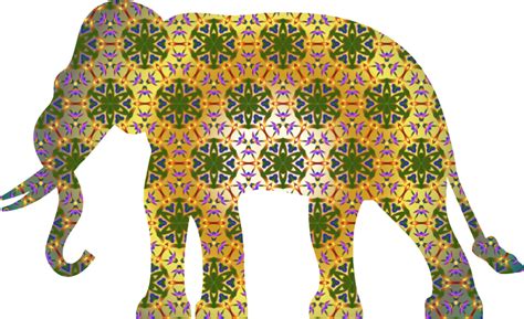 Psychedelic Pattern Elephant Openclipart