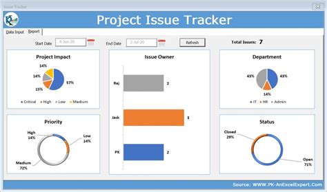 Project Management Issue Tracker Form Pk An Excel Expert