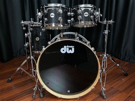 Dw Drums Collectors Pure Maple Ssc Black Ice 4pc Drum Set Dales Drum