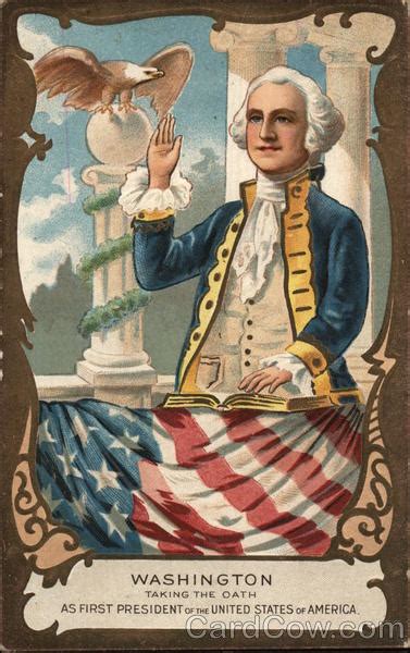 Painting Of George Washington Being Sworn In As President Patriotic