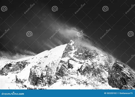 Windy Mountain Lanscape After A Recent Snow Day Stock Photo Image Of Blue White