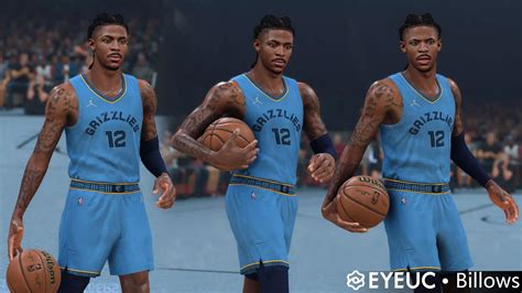 NBA 2K22 Ja Morant Cyberface Update 2 Hair Versions Playoffs Looks