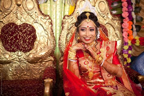 A Newly Married Indian Bride Laughing And Cheerful By Stocksy Contributor Dream Lover Stocksy