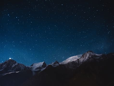 Download 1152x864 Wallpaper Night Mountains Stars Nature Sky