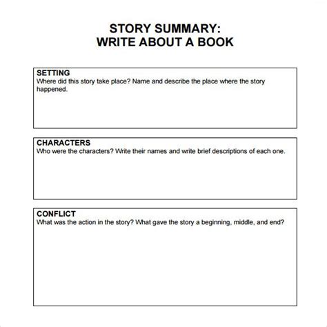 Book Summary Template Middle School Book Report Templates Book