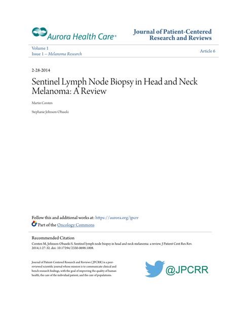 Pdf Sentinel Lymph Node Biopsy In Head And Neck Melanoma A Review