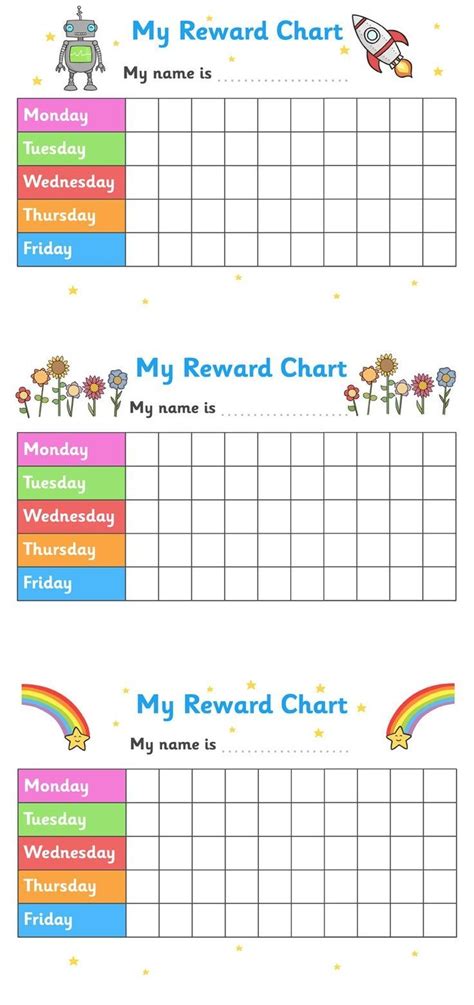 Printable Reward Chart For Teachers Multiple