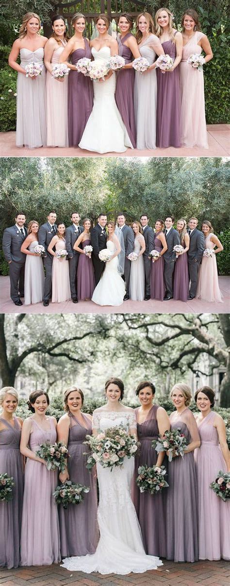 Dusty Rose Mauve Purple Wedding Bridesmaid Dresses Western Wedding