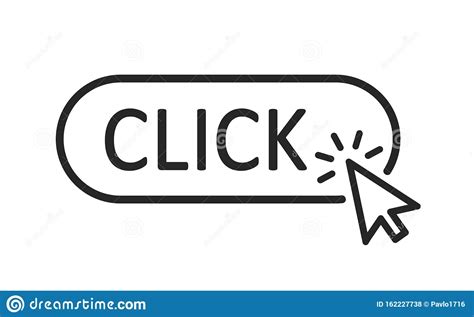 Click Button With Arrow Pointer Clicking Click Here Web Button