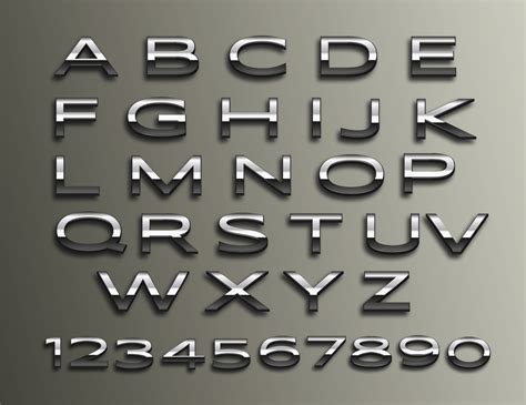 Alphabet 3d De Vecteur Chrome 663575 Art Vectoriel Chez Vecteezy