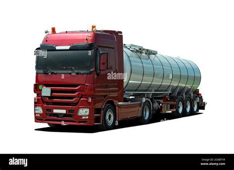 Fuel Tanker Truck On A White Background Stock Photo Alamy