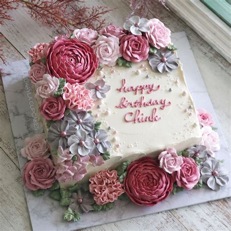 Flower Buttercream Cake Wedding Sheet Cakes Flower Cake Design