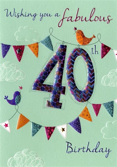 On Your 40th Birthday Greeting Card Cards Love Kates