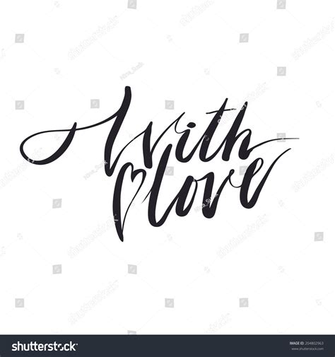 Love Hand Lettering Handmade Calligraphy Stock Vector Royalty Free