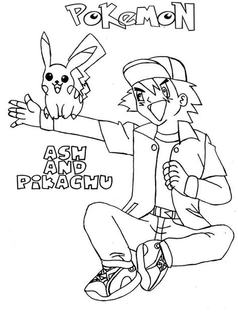 Ash Ketchum And Pikachu Best Friend Forever On Pokemon Coloring Page
