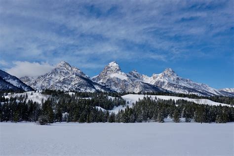 Beautiful Day After A Snow Storm At Grand Teton National Park Routdoors
