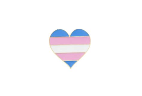 Trans Pride Heart Metal Pin Badge