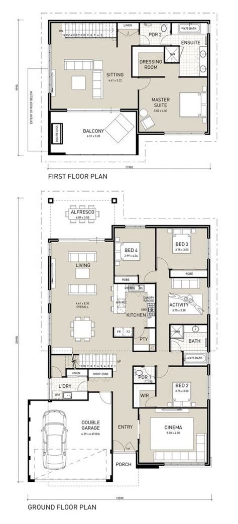 Two Storey House Plans Living Upstairs Nada Home Design