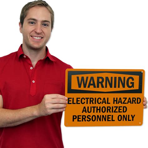 Electrical Hazard Authorized Personnel Only Sign Sku S