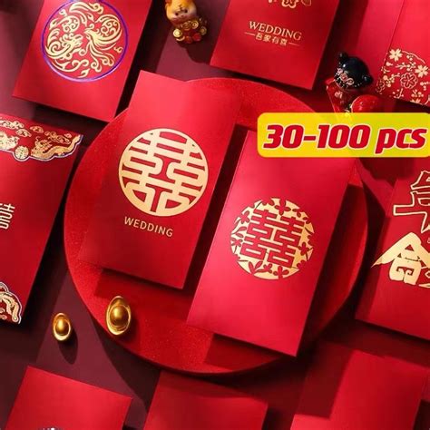 Pcs Wedding Angpao Money Envelopes Red Envelope Mini Angpau