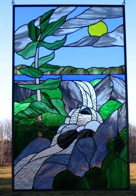 Waterfalls Stained Glass Window Stained Glass Decor Stained Glass Stained Glass Panels