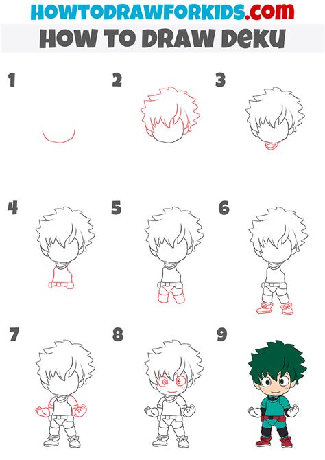 How To Draw Deku Easy Drawing Tutorial For Kids