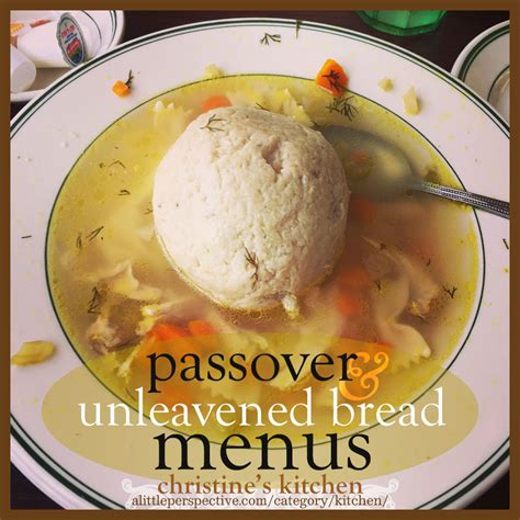 Passover And Unleavened Bread Menus